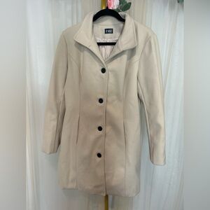FME Cream Pea Coat Button Front NWOT XL